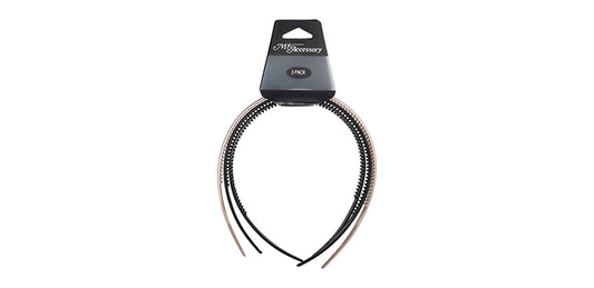 Aliceband 03 Pack Matte Black Gloss Black Matte Rose Gold@