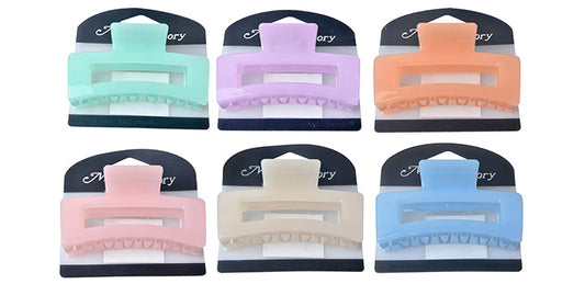Melrose Clip 01 Pack 9Cm Rect Gloss Finish Pastel Assorted