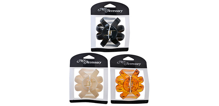 Melrose Clip 1Pk 8Cm Octopus Tort/Black/Milky White Gloss
