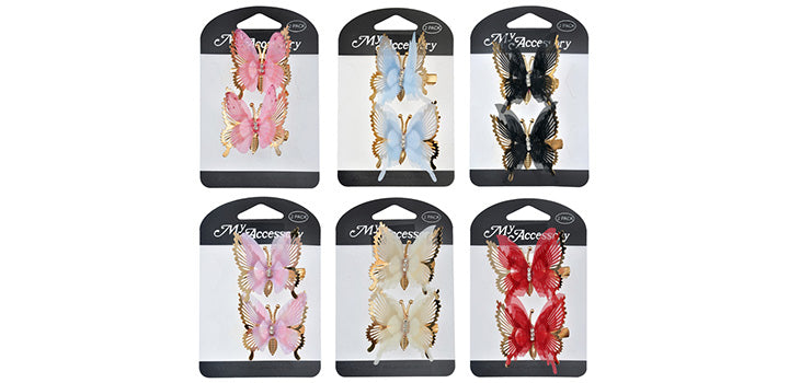Duck Clip With Butterfly 02 Pack Assorted