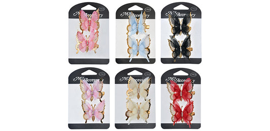 Duck Clip With Butterfly 02 Pack Assorted