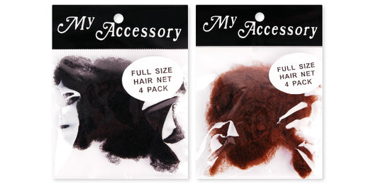Hair Net Full Size 4 Pack* Black & Brown