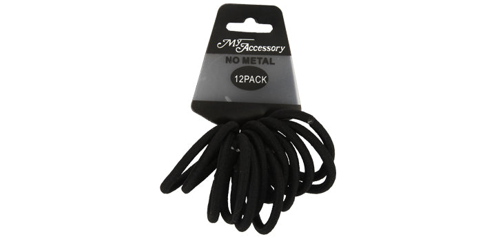 Hair Ring 12 Pack No Metal Extra Thick Black
