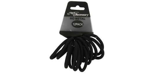 Hair Ring 12 Pack No Metal Extra Thick Black