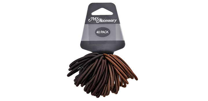 Hair Rings 40 Pack Dark Brown Mix