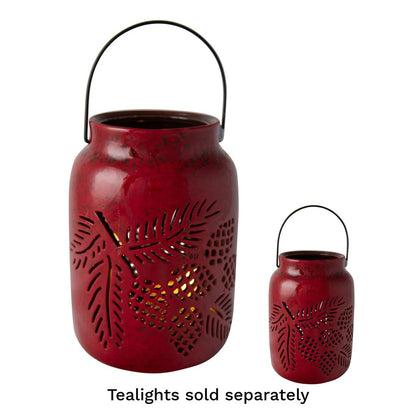 CERAMIC LANTERN RED CONE LG  W:13.5 D:13.5 H:18.6cm