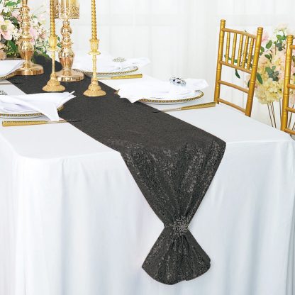 Black Sequin Table Runner