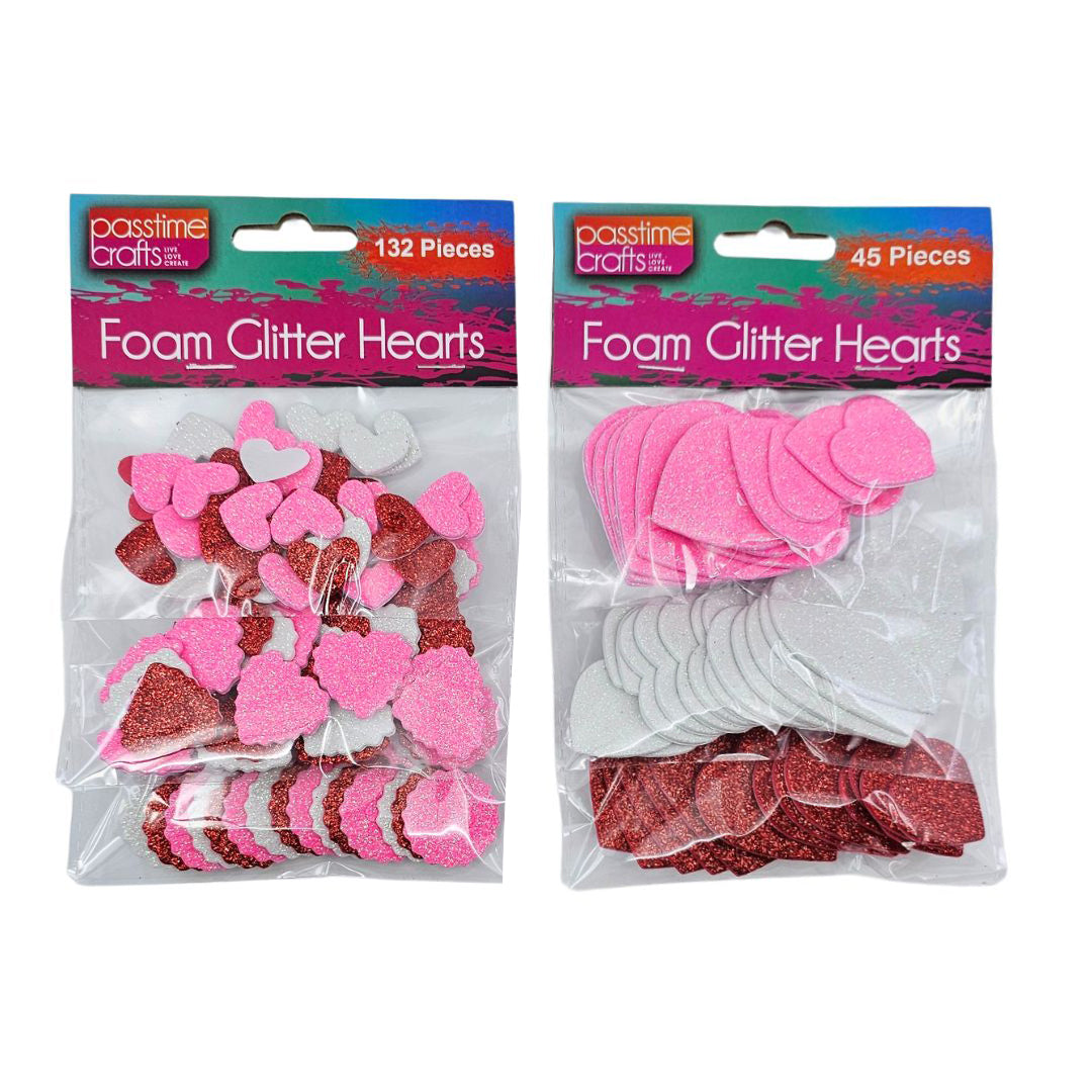 Foam Glitter Multi Hearts