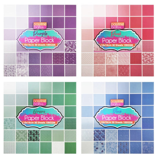 Pattern Paper Pad 15x15cm 30 Sheets - Colour Themed