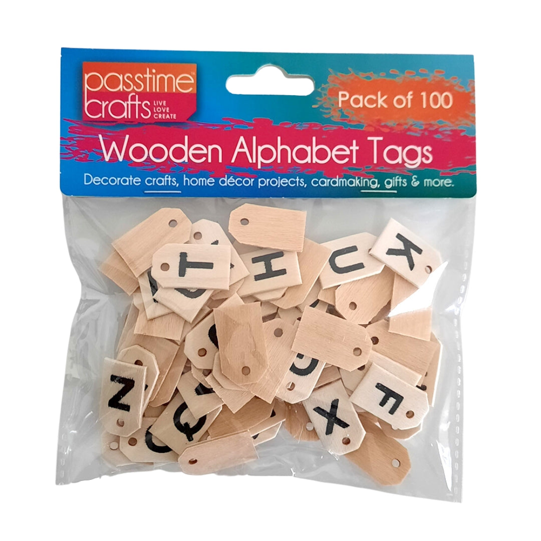 Wooden Mini Letter Tags Pack of 100