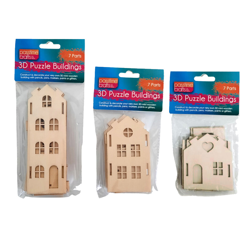 Mini DIY Wooden Building Puzzle