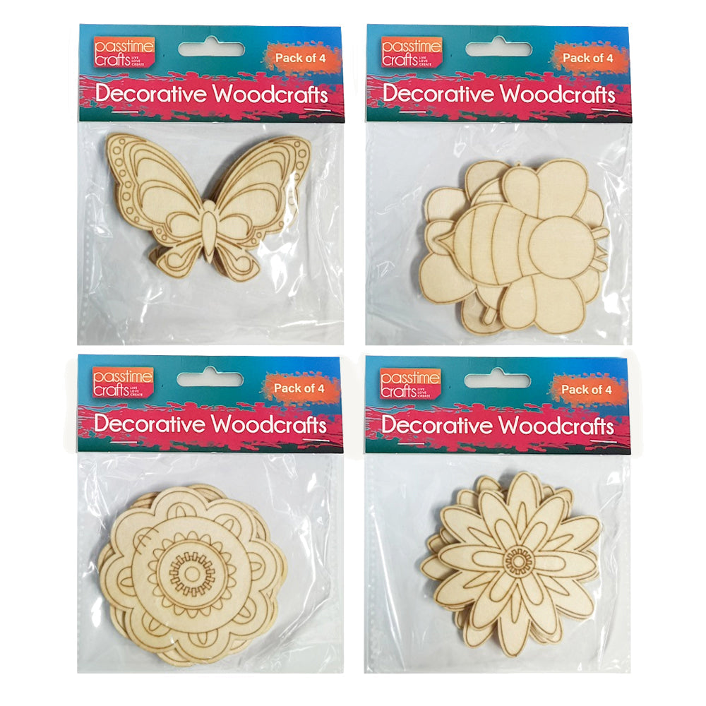 Wood Shapes Pack of 4