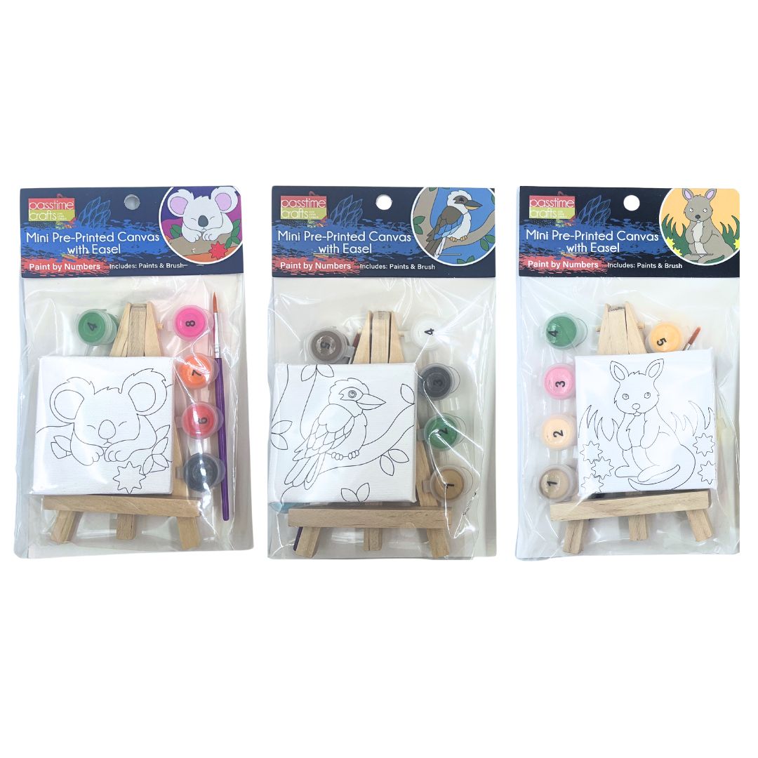 Pre-Printed Mini Stretched Canvas & Easel 7cm
