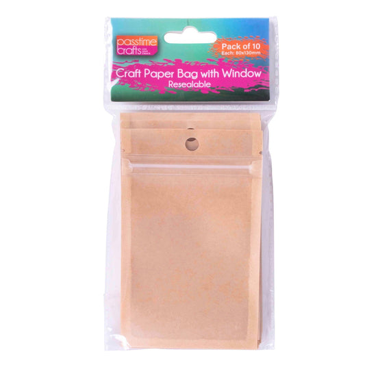 Sealable Clear Kraft Paper Bag Pack of 10