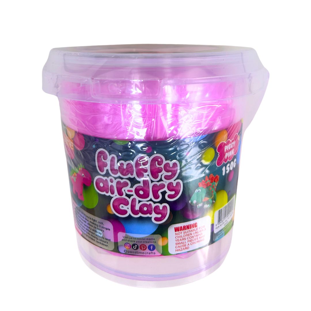 Fluffy Air-Dry Clay Tub - Pink 150g