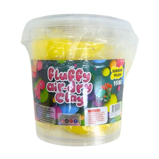 Fluffy Air-Dry Clay Tub - Yellow 150g