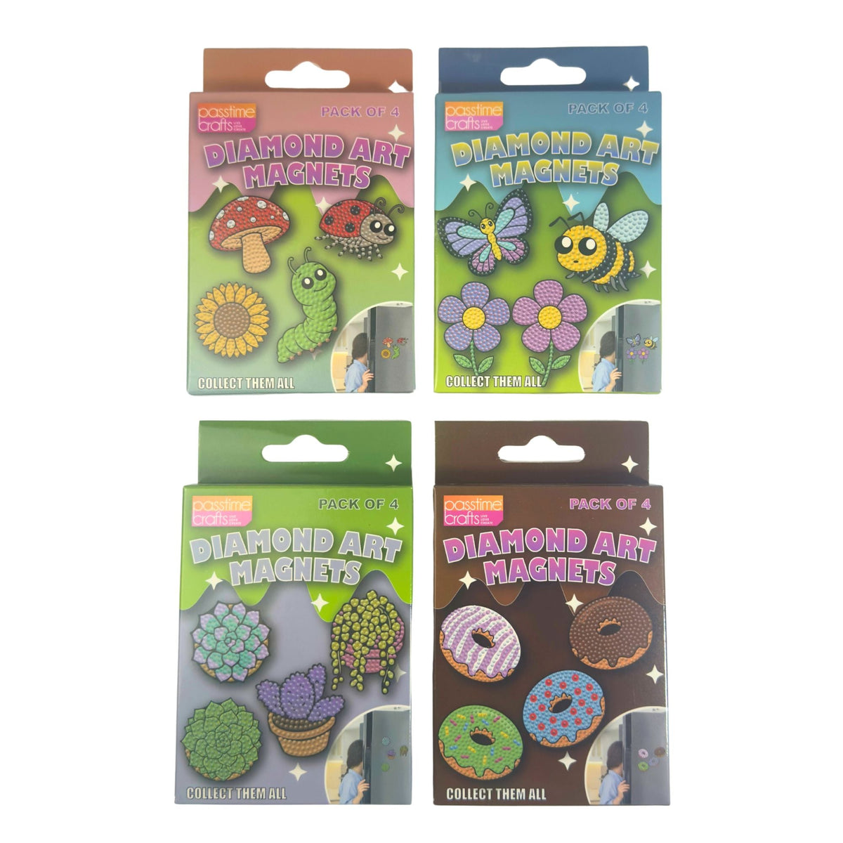 Diamond Art Magnets 4 Piece