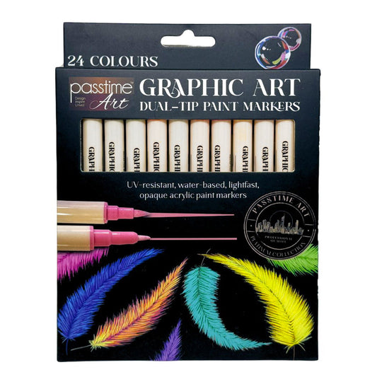 Graphic Art Dual-Tip Paint Markers Set of 24