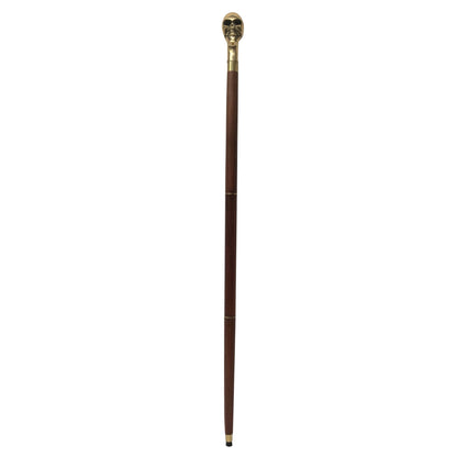 Skull Brass Handle Walking Stick