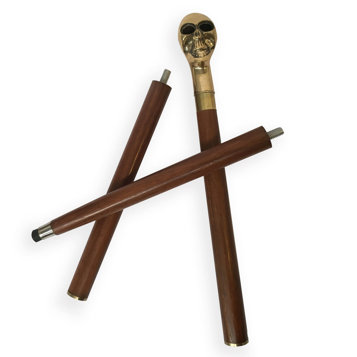 Skull Brass Handle Walking Stick