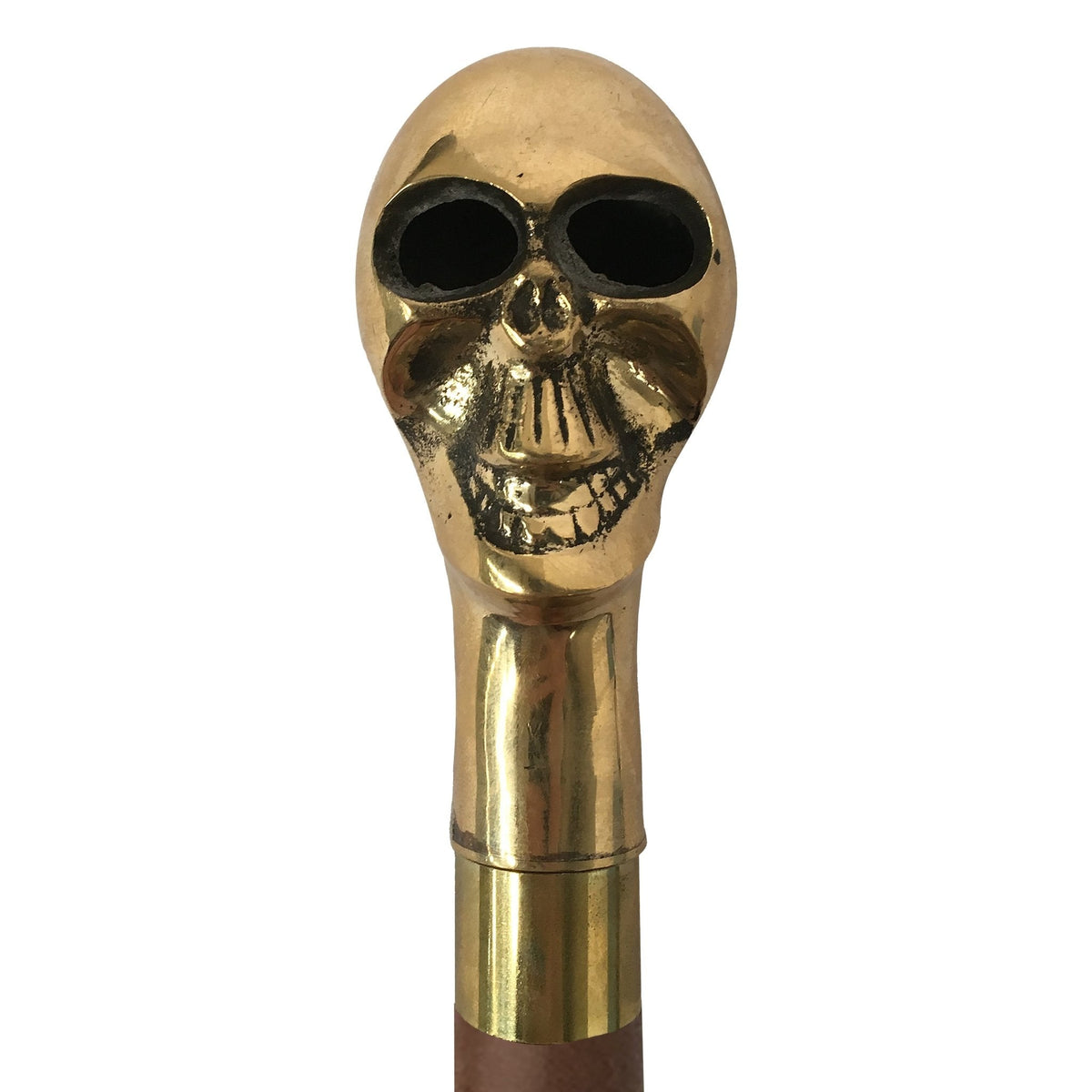 Skull Brass Handle Walking Stick