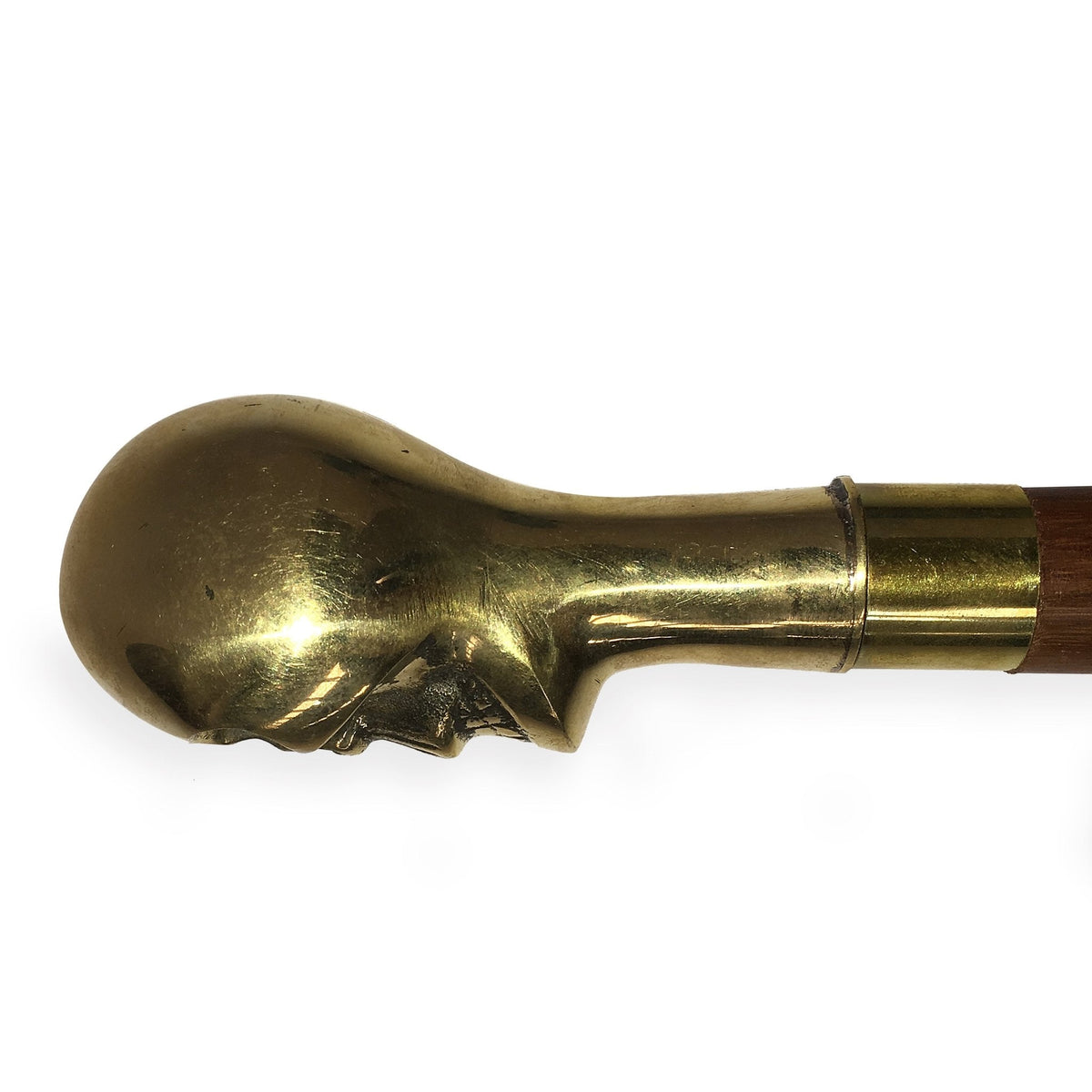 Skull Brass Handle Walking Stick