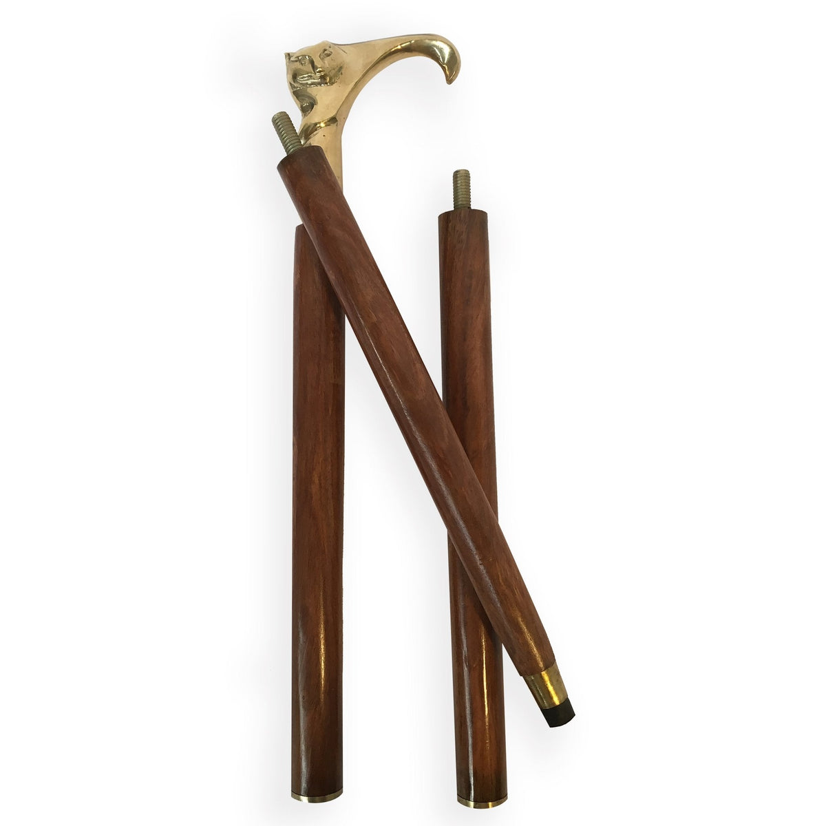 Cat Brass Handle Walking Stick