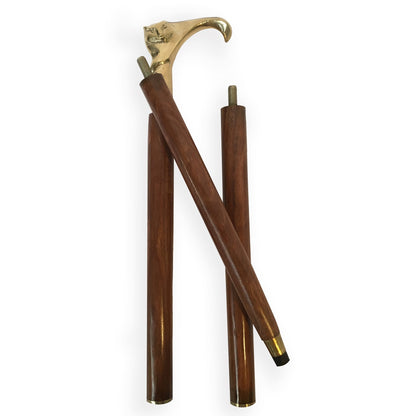 Cat Brass Handle Walking Stick