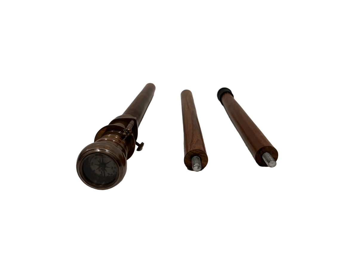 Compass & Telescope Handle Walking Stick
