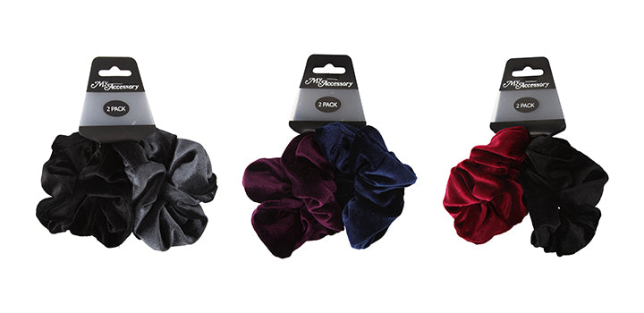 Scrunchie 02 Pack Velvet Asst* Cols