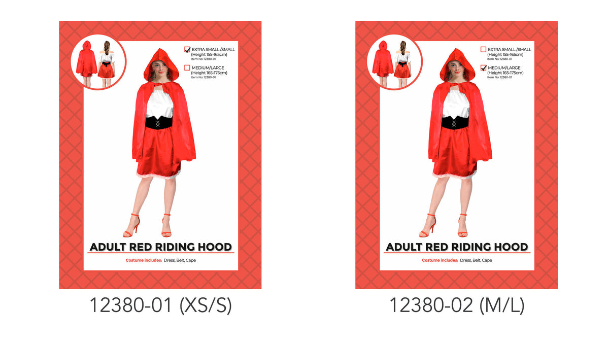 Adult Little Red Riding Hood Costume - M/L