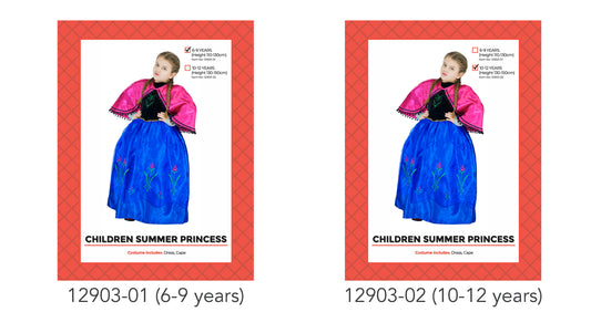 Children Summer Princess Costume - 6-9 Years