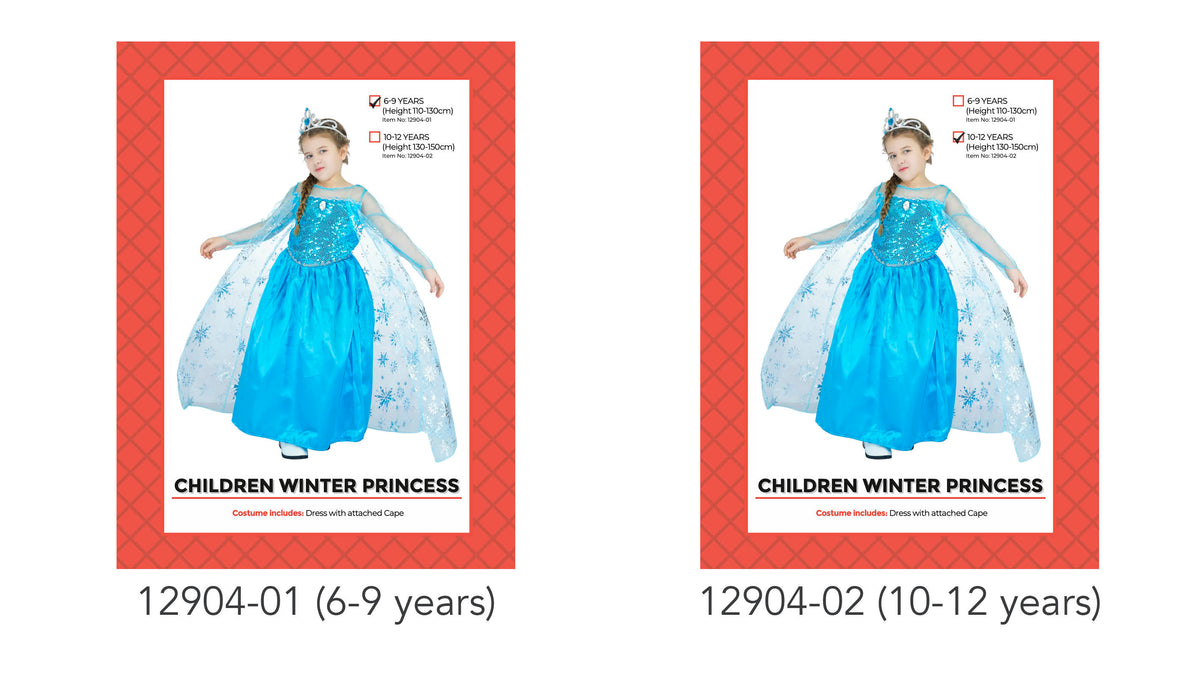Children Ice Queen Costume - 10-12 Years