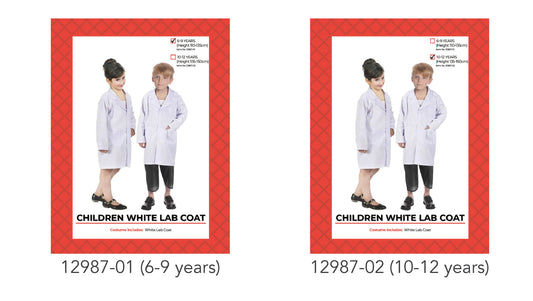 Children White Lab Coat Costume - 6-9 Years