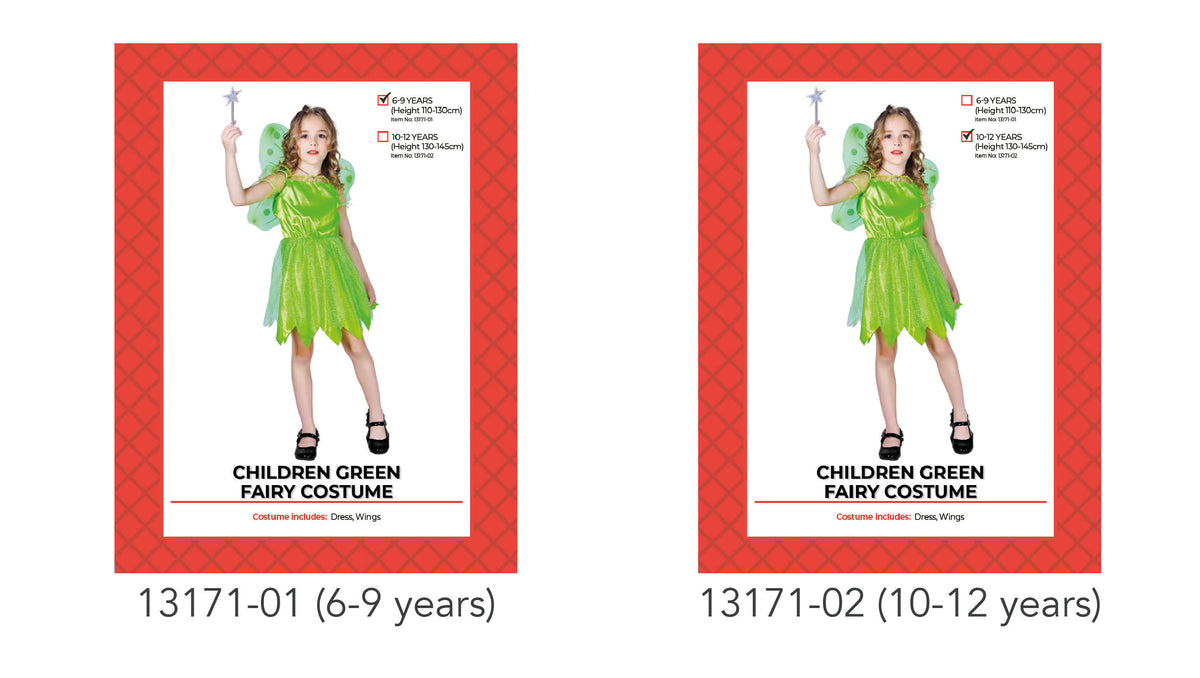 Children Green Fairy Costume - 10-12 Years