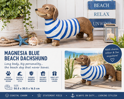 MAGNESIA BLUE BEACH DACHSHUND 50.5X30.5X16.5CM