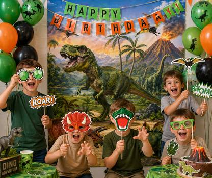 Dinosaur Party Backdrop with Photo Props – 2m