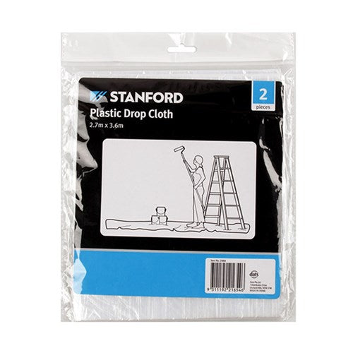 Paint Drop Cloth Plastic 2Pk 2.7x3.6M