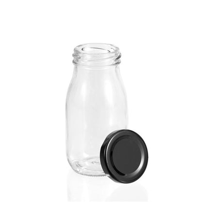 GLASS MILK BOTTLE 200ML 2 ASSTD