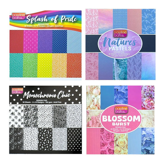 Pattern Paper Pad 15x15cm 30 Sheets - Bold Colour