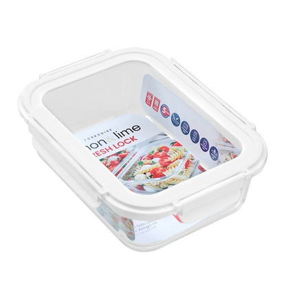 YORKSHIRE GLASS RECTANGLE CLIP SEAL CONTAINER 1.5L