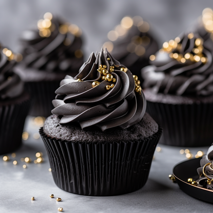 Standard BLACK Foil Baking Cups (50 pack) - 50mm Base