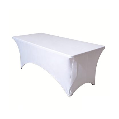 Rectangular Elastic Table Cover-White