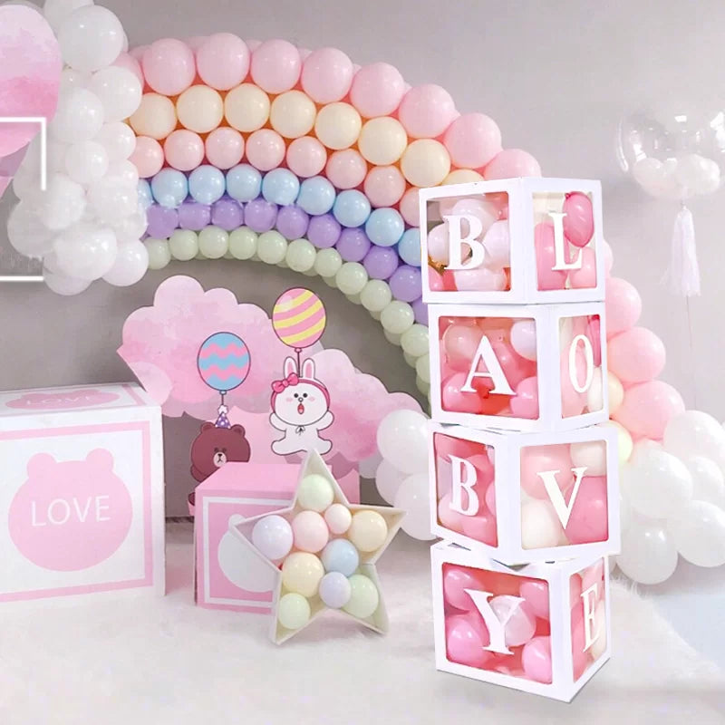 WHITE BALLOON BOX BABY LOVE KIT