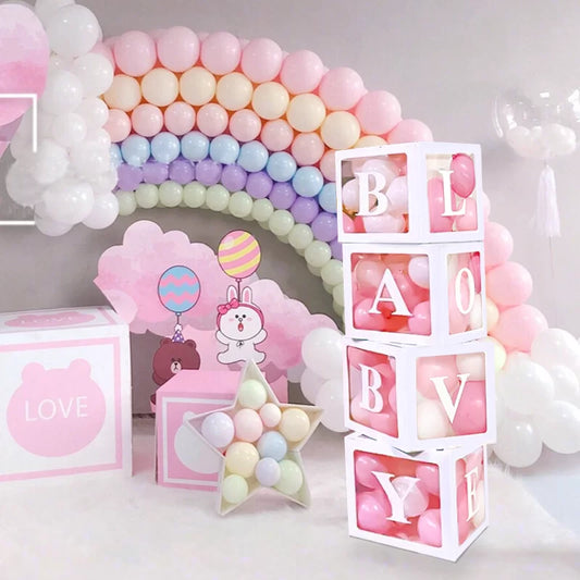 WHITE BALLOON BOX BABY LOVE KIT