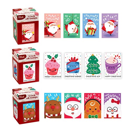 Cards Xmas Box 32 64x96mm Cute