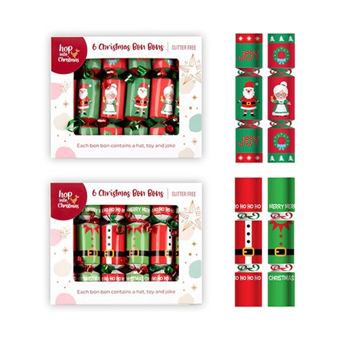 Bon Bons Xmas Box 6 14x3cm Printed Board Basic Toys 2Astd