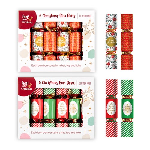 Bon Bons Xmas Box 6 14x3cm Printed Board Basic Toys 2Astd
