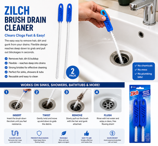 Brush Drain Cleaner 2pk 50cm