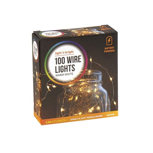 Lights Copper Wire Warm White Soft Twinkle 2F B/OP Pk100